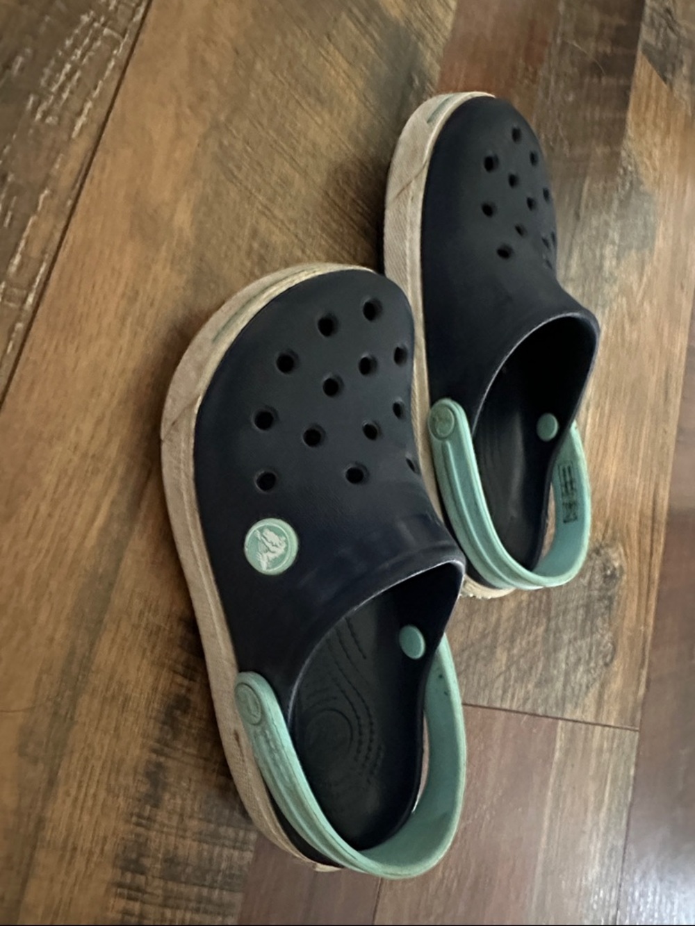 Kids Navy and Mint CROC Sandals - Lightweight Comfort